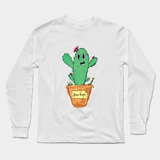 Cute cactus - fee hugs Long Sleeve T-Shirt